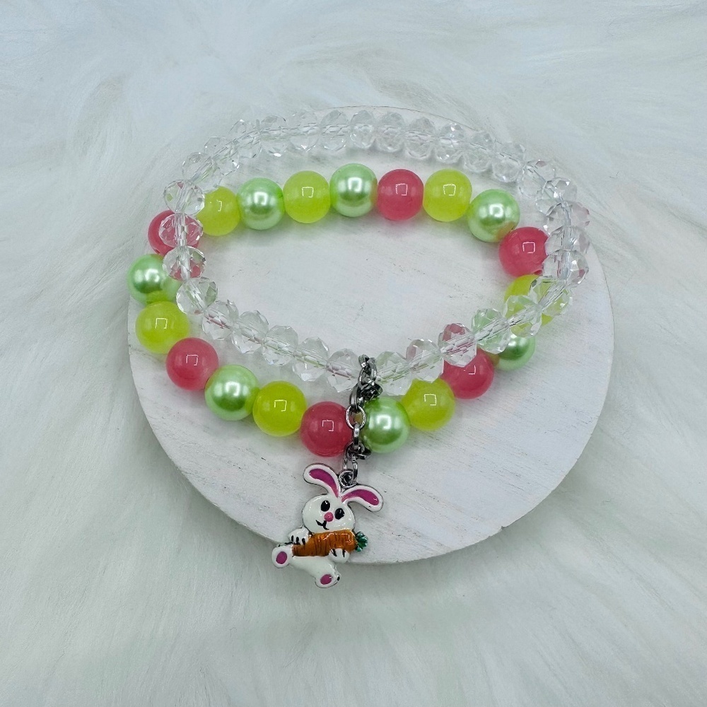 Rabbit Charm Fashion Statement Beaded Bracelet